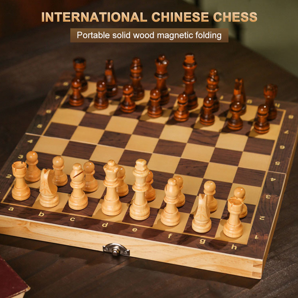 Chess Set Wooden - Большая шахматная доска для развития стратегического