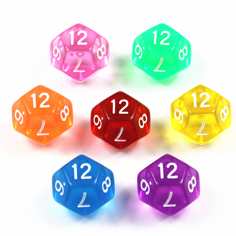 Board Game Digital - 10 шт., 12-сторонний набор прозрачных цветных